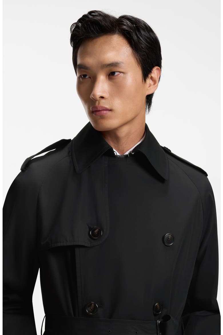 Jared Double Breasted Trench Coat, Alternate, color, BLACK
