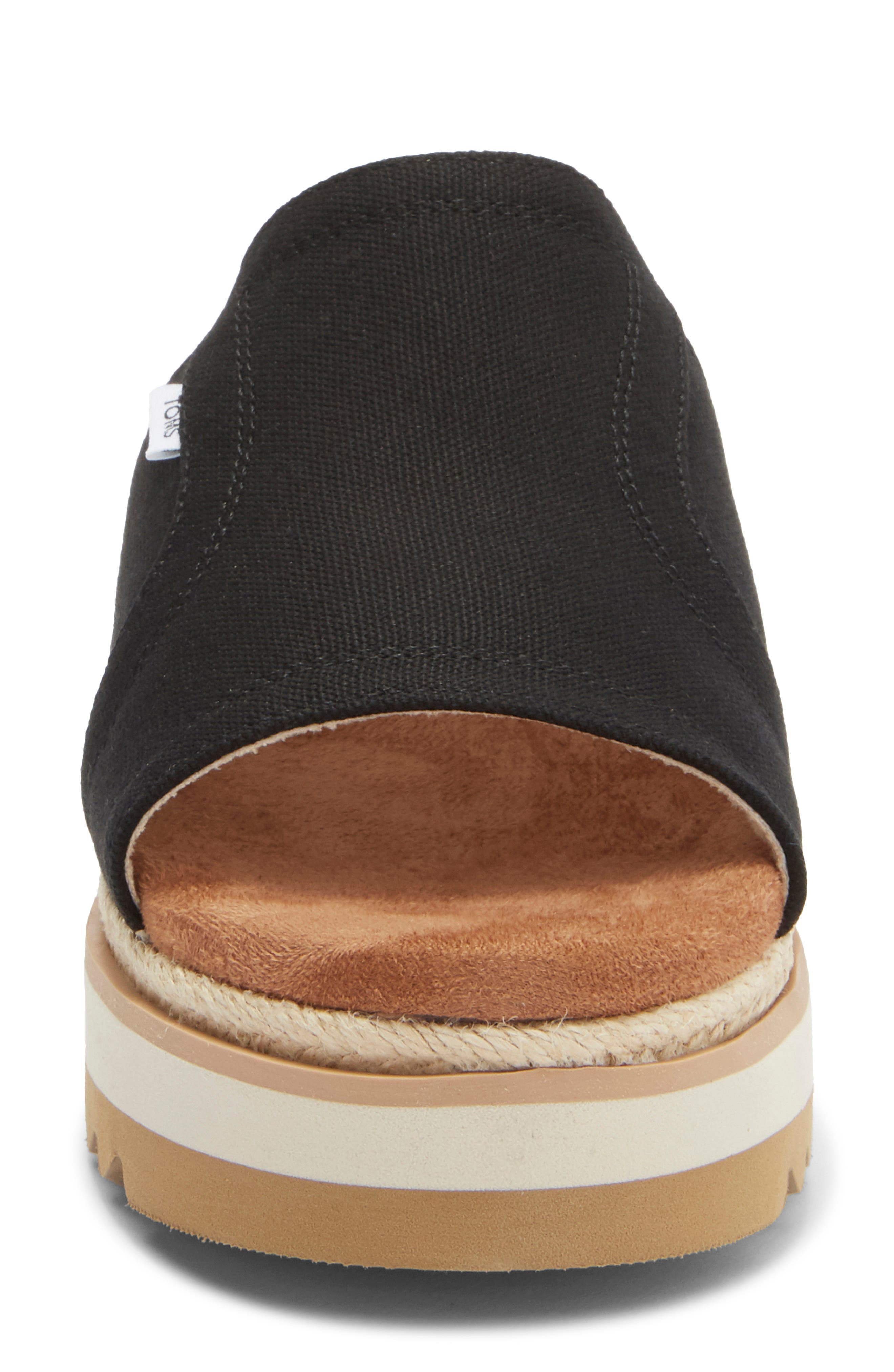 TOMS Adria Platform Wedge Sandal, Alternate, color, Black