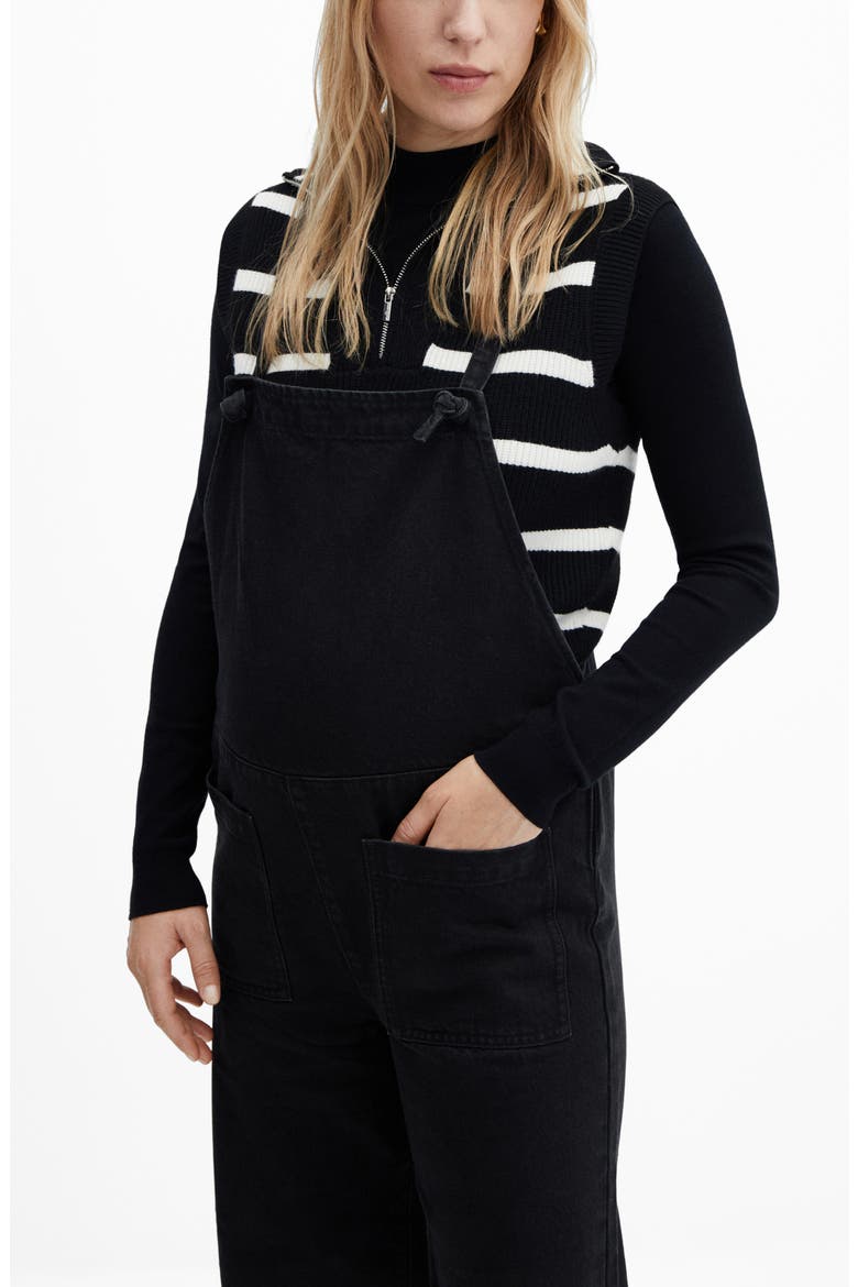 Cotton Denim Maternity Overalls, Alternate, color, BLACK DENIM