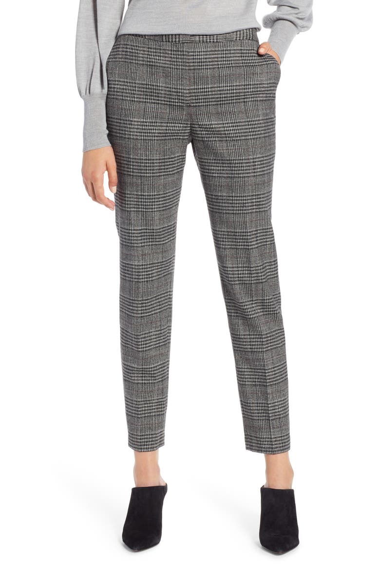 Plaid Skinny Pants, Main, color, BLACK PLAID