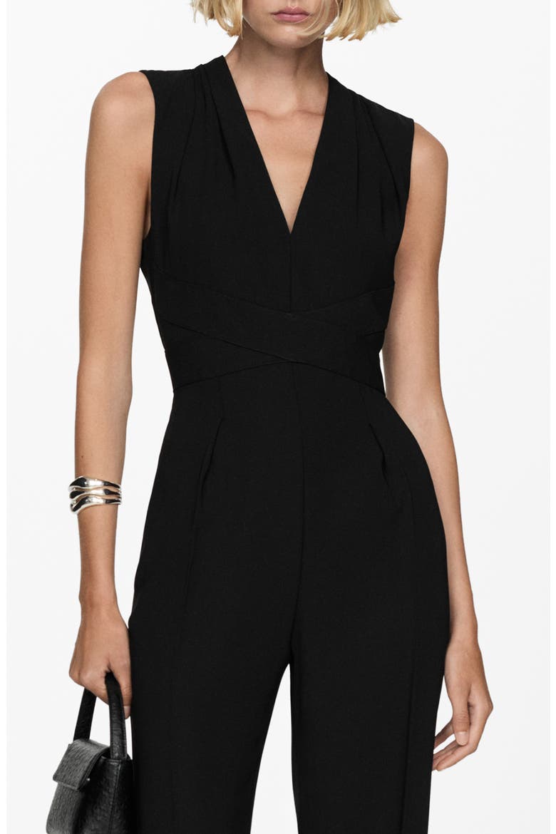Sleeveless Jumpsuit, Main, color, BLACK
