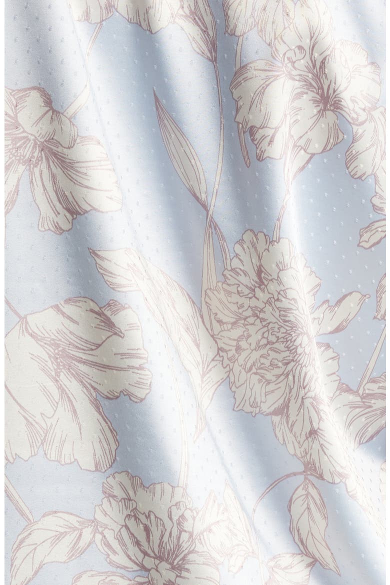 Dobby Satin Pajamas, Alternate, color, BLUE FEATHER HENRIETTE FLORAL