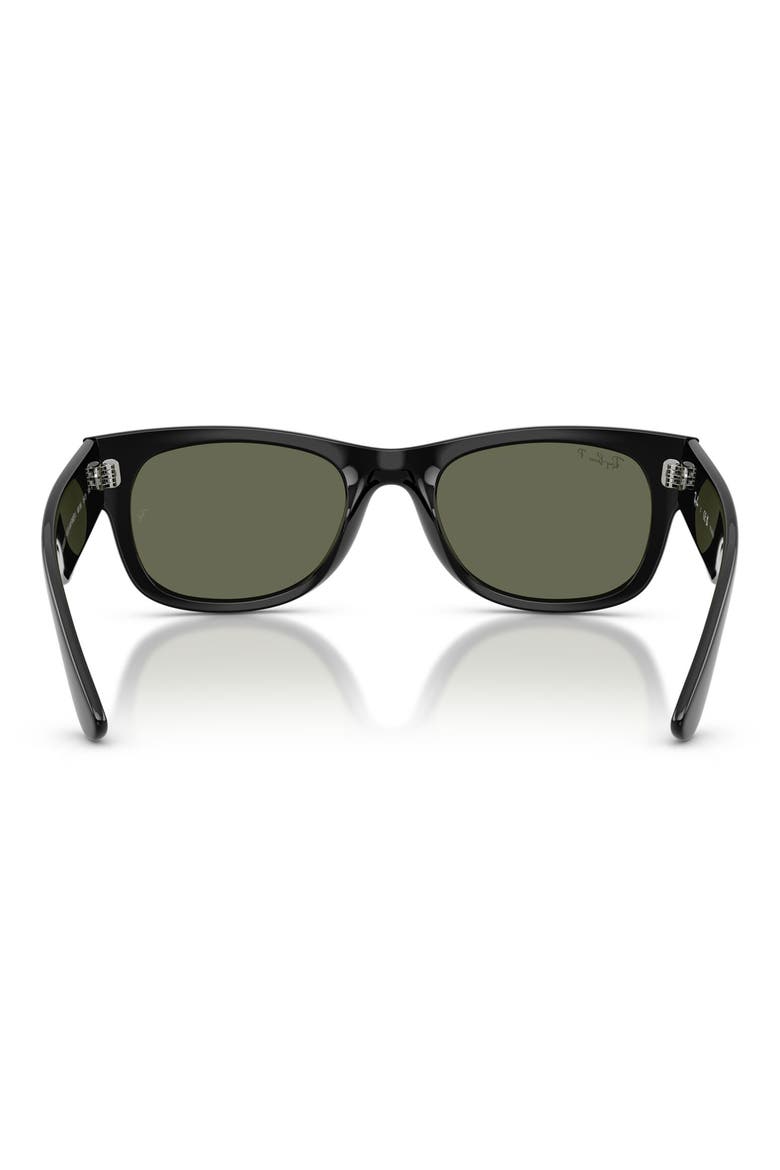 Mega Wayfarer 55mm Polarized Square Sunglasses, Alternate, color, BLACK / GREEN POLAR