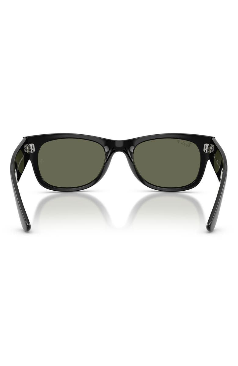 Ray-Ban Mega Wayfarer 55mm Polarized Square Sunglasses, Alternate, color, Black / Green Polar
