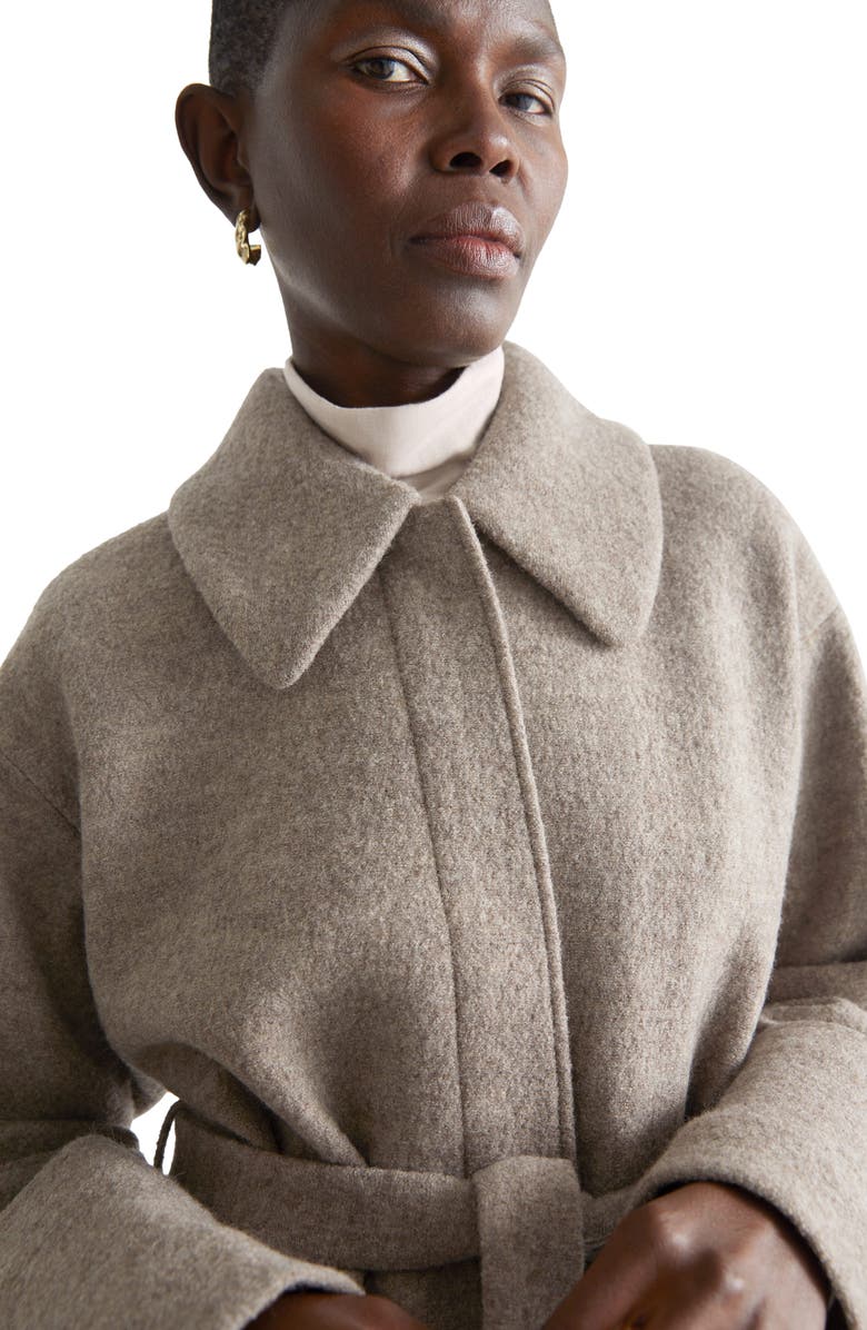 & Other Stories Relaxed Fit Belted Long Wool Coat, Alternate, color, 