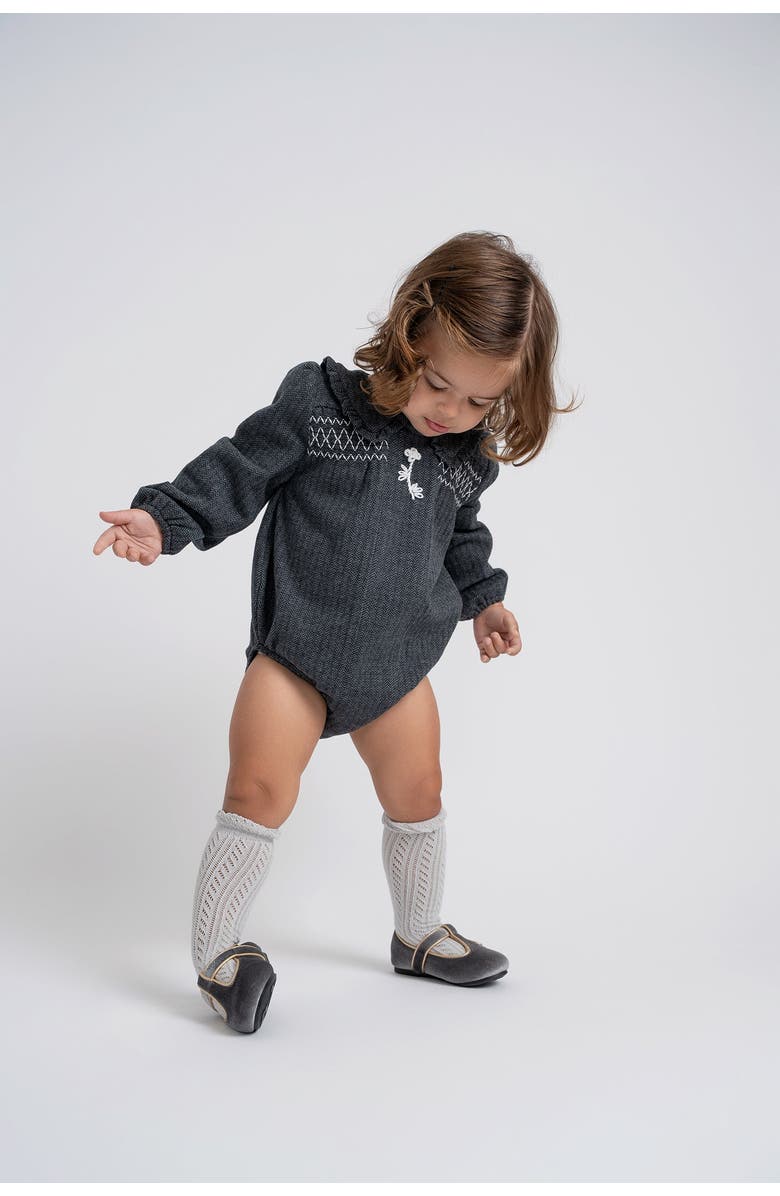 Space Grey Herringbone Stretch Bubble Dress, Alternate, color, Black