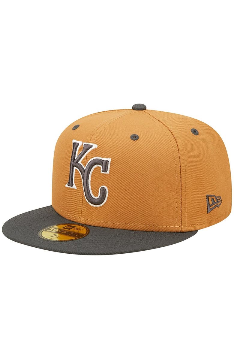 New Era Men's New Era Brown/Charcoal Kansas City Royals Two-Tone Color Pack 59FIFTY Fitted Hat, Main, color, 