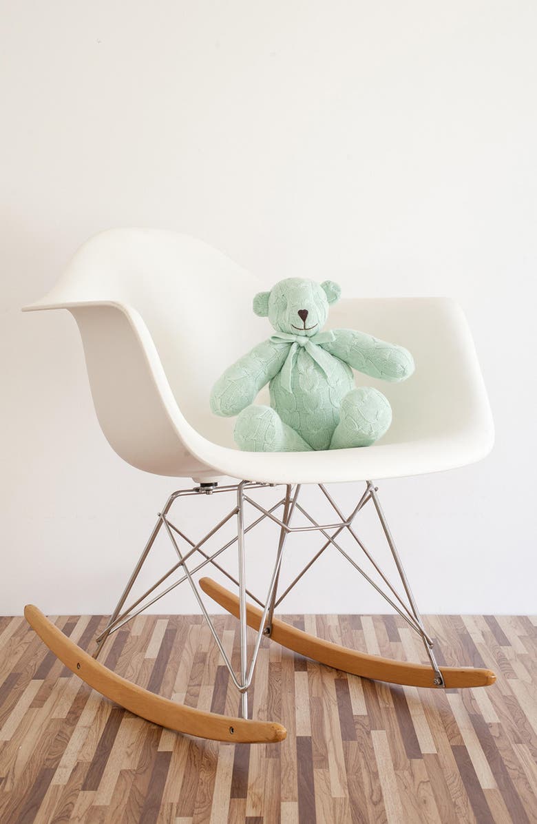 RIAN TRICOT Plush Cable Knit Teddy Bear, Alternate, color, Green