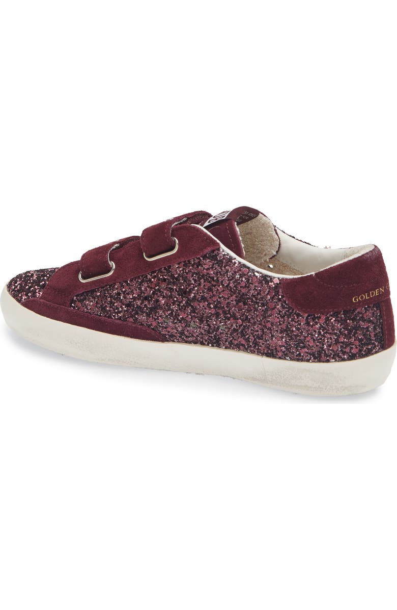 Golden Goose Kids' Old School Glitter Sneaker, Alternate, color, Bordeaux