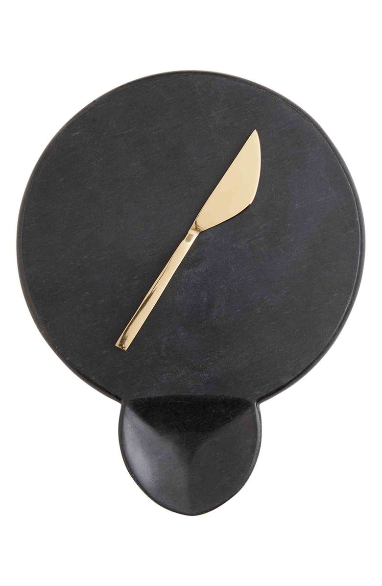 Mud Pie Stoneware Cheese Serving Set, Main, color, Black