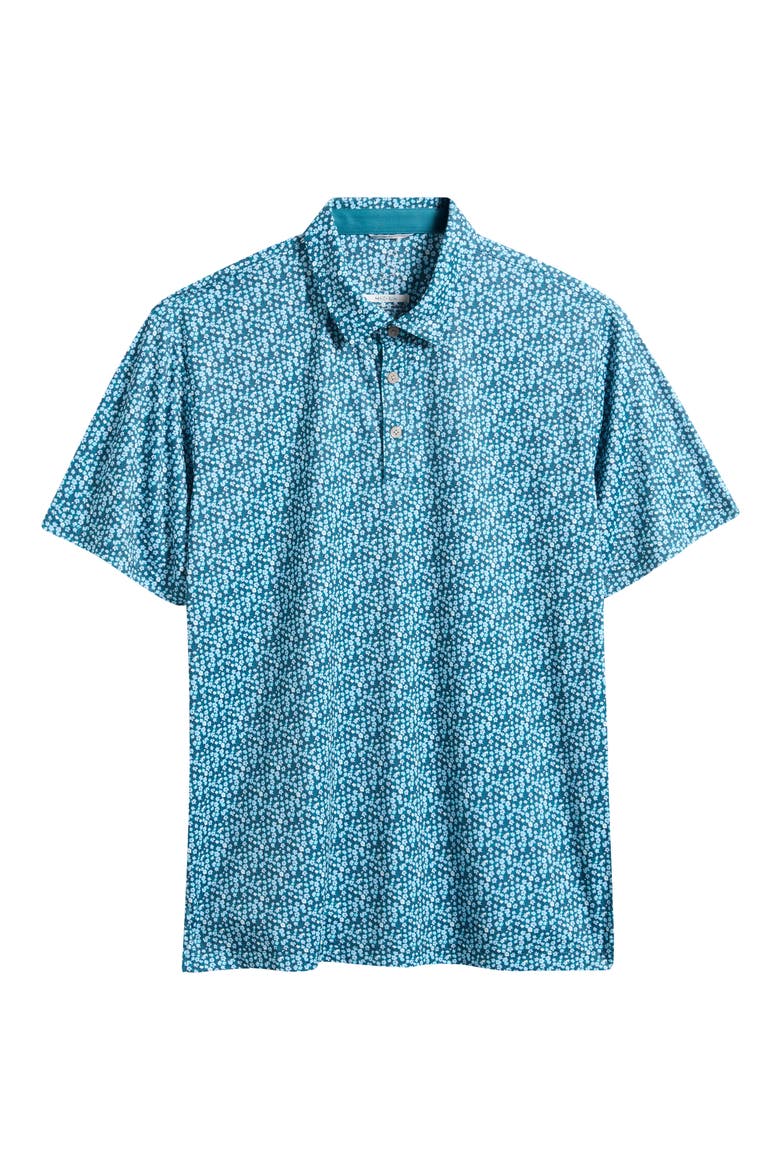 Ridge Floral Performance Golf Polo, Alternate, color, DEEP-LAKE