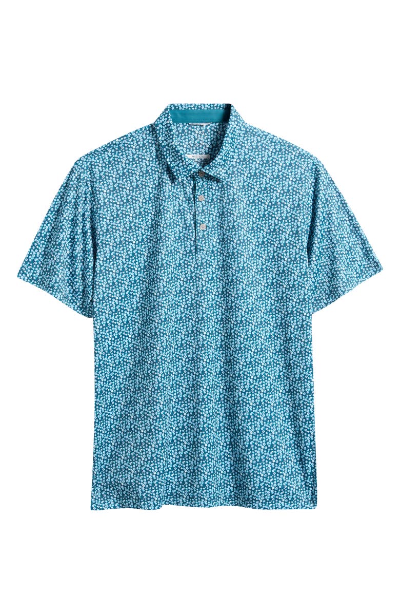 Swannies Ridge Floral Performance Golf Polo, Alternate, color, Deep-Lake