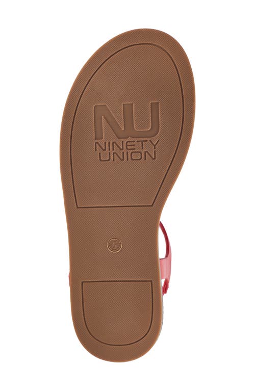 Ninety Union Madison Ankle Strap Flat Sandal In Red