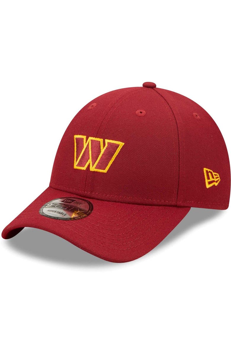 New Era Men's New Era Burgundy Washington Commanders Logo Essential 9FORTY Adjustable Hat, Main, color, 