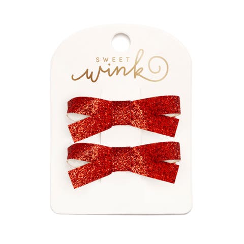 Heart Charm Glitter Bow Headband (Toddler & Little Kid)