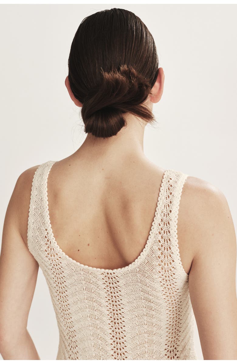 H&M Crochet-look Midi Dress, Alternate, color, Light Beige