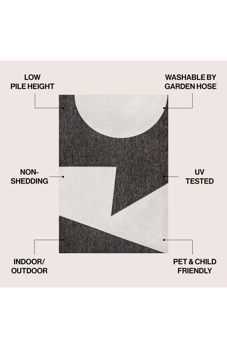 JONATHAN Y Lucian Modern Geometric Abstract Two-Tone Area Rug, Alternate, color, Black/Cream