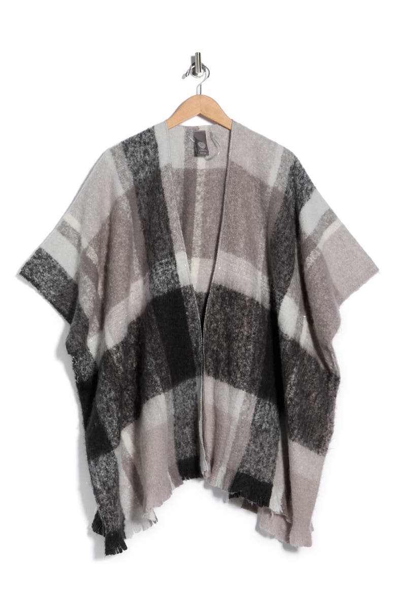 Vince Camuto Plaid Ruana, Alternate, color, Black Grey