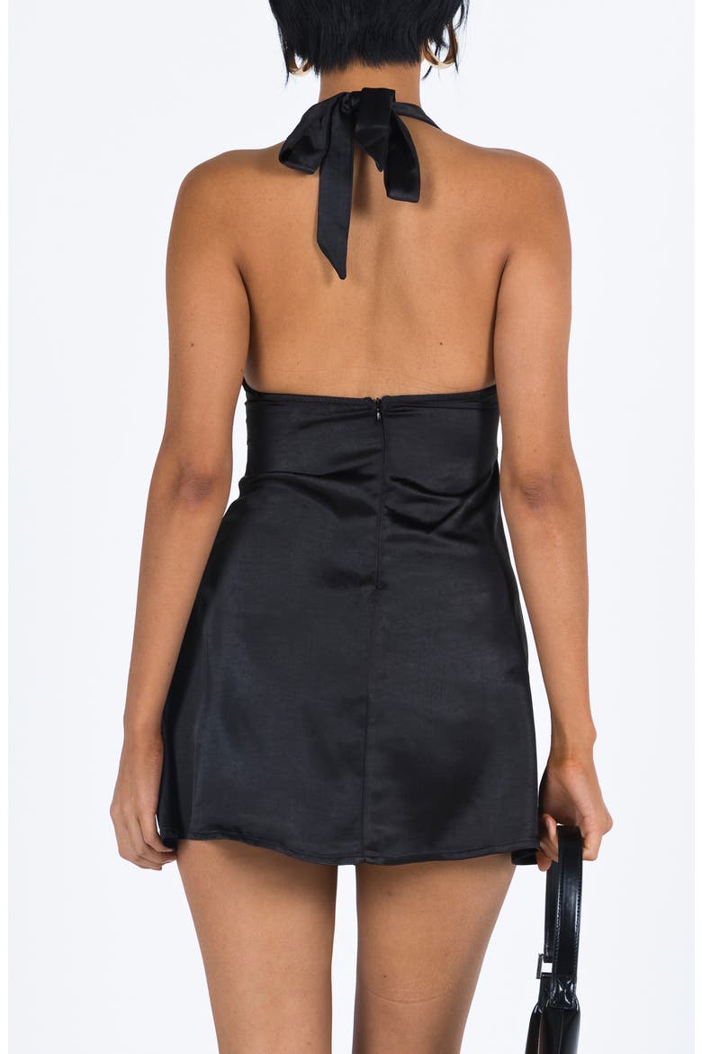 lanier mini dress red Princess Polly Women's Lanier Satin Halter Minidress - Black