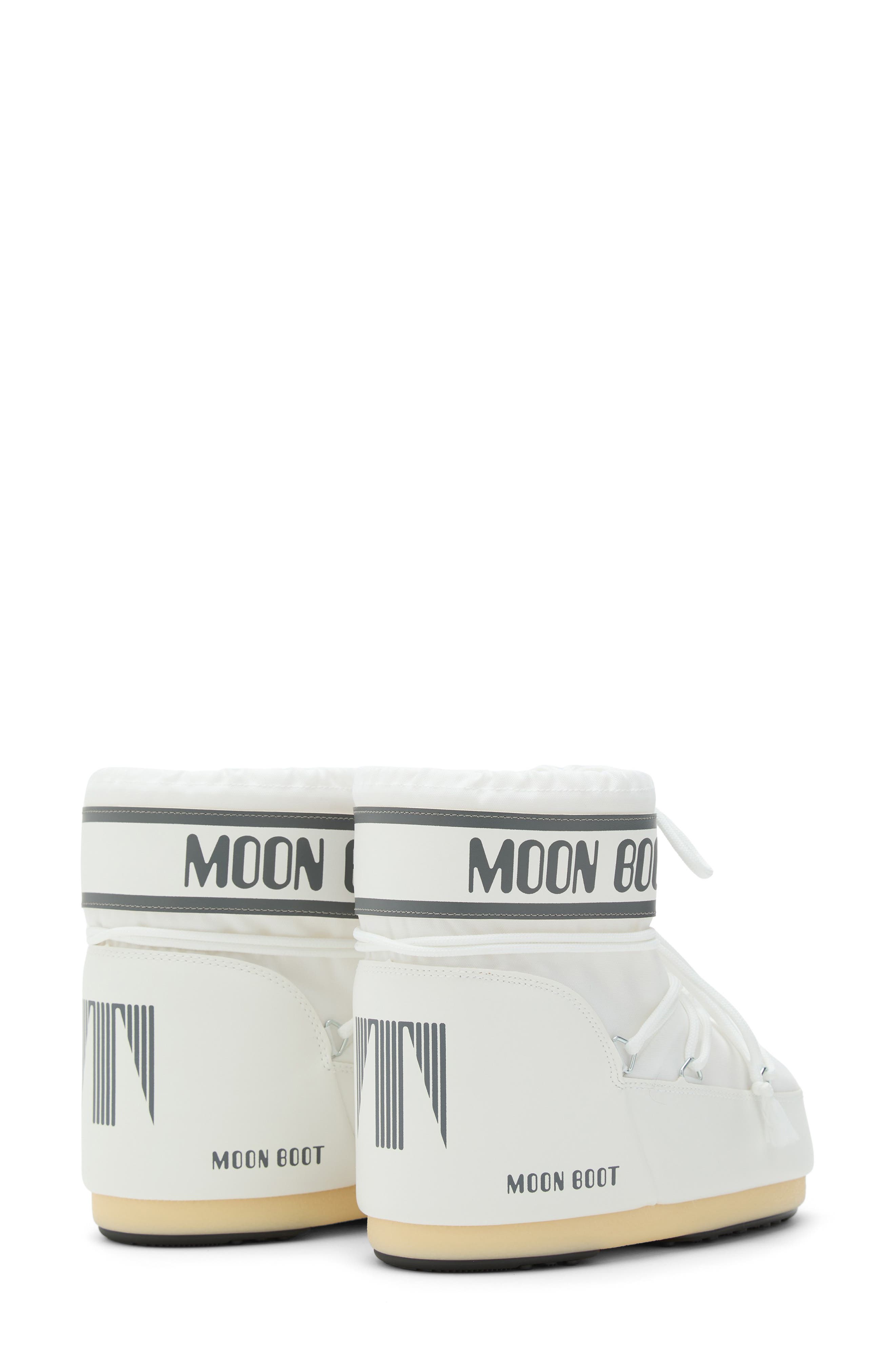 Moon Boot<sup>®</sup> Classic Low 2 Water Repellent Nylon Boot, Alternate, color, White Mono