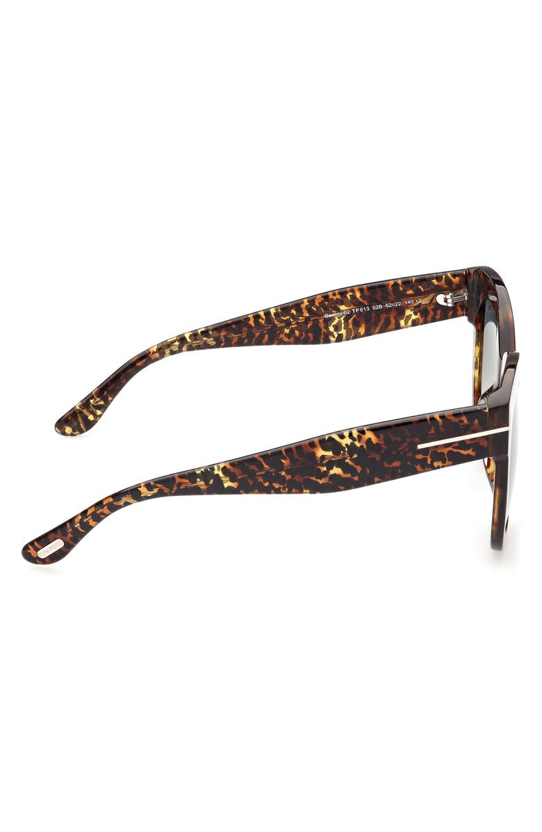 TOM FORD 56mm Gradient Cat Eye Sunglasses, Alternate, color, Dark Havana / Gradient Smoke