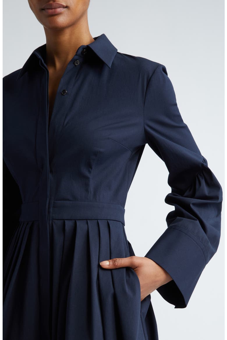 Long Sleeve Stretch Cotton Shirtdress, Alternate, color, MIDNIGHT