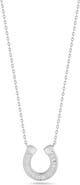 SPHERA MILANO Sterling Silver CZ Horseshoe Pendant Necklace