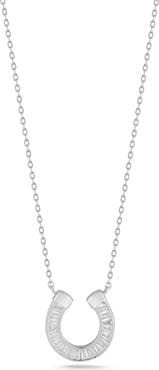 SPHERA MILANO Sterling Silver CZ Horseshoe Pendant Necklace