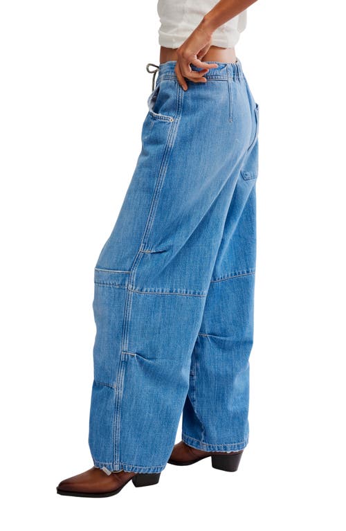 Free People Logan Drawstring Cargo Jeans In Brown