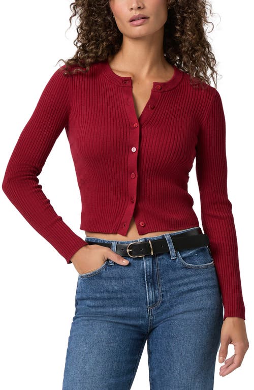 Paige Acqua Crop Cardigan In Red
