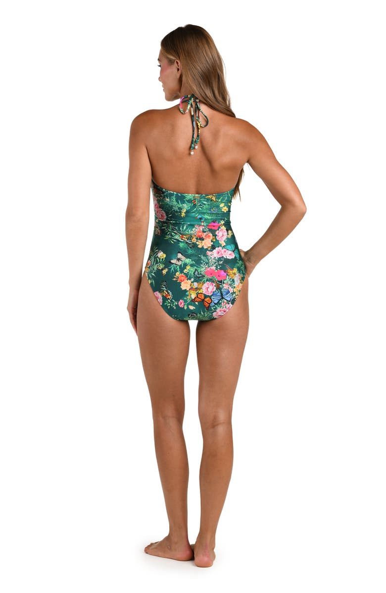 L'AGENCE Shiva Cutout One-Piece Swimsuit, Alternate, color, Green Multi