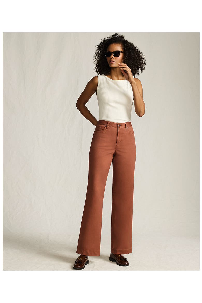 High Rise 5 Pocket Wide Leg Chino Pants, Alternate, color, Rich Ginger Brown