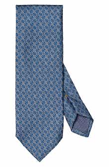 Eton Blue Vine Print Silk Tie