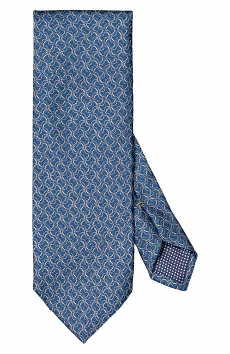 Eton Blue Vine Print Silk Tie