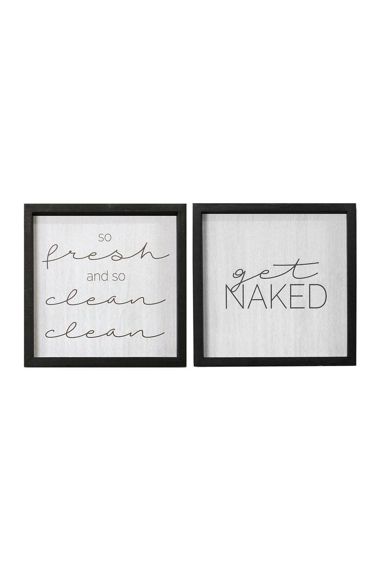 White/Black Get Naked Wall Art - Set of 2, Main, color, WHITE/BLACK