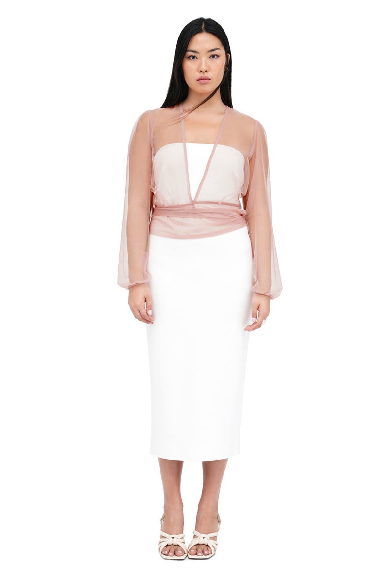 Verona Sheer Mesh Wrap Bolero, Alternate, color, DUSTY PINK