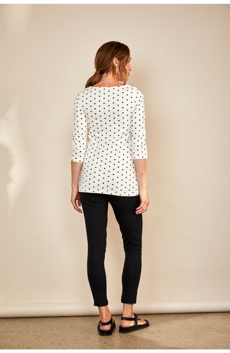 The Bshirt Nursing 3/4 Sleeve Top, Alternate, color, Cream/Black Spots