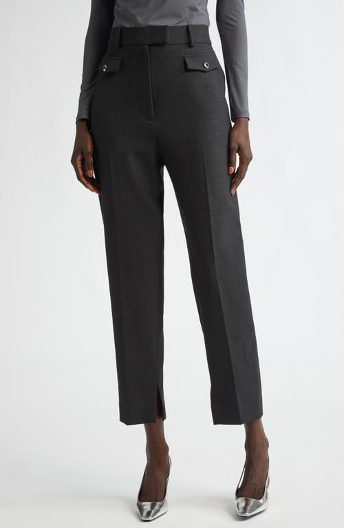 St John Double-face Luxe Ponte Straight-leg Pants In Dark Heather Grey