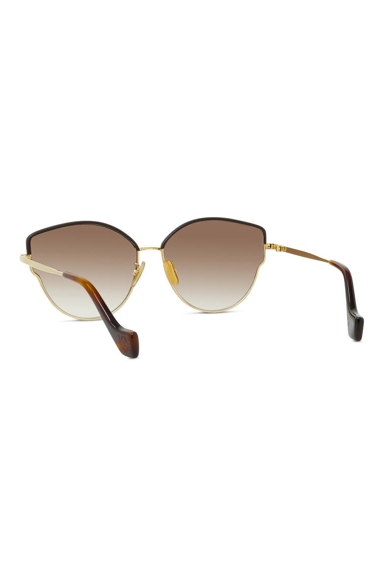 60mm Gradient Butterfly Sunglasses, Alternate, color, ROSE GOLD/RED LEATHER/BRWN