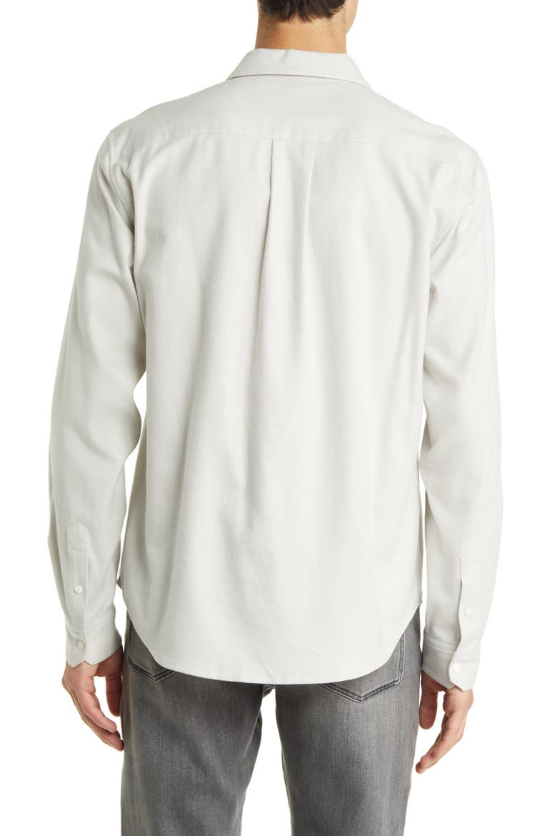 Brushed Cotton Blend Button-Up Shirt, Alternate, color, OATMEAL