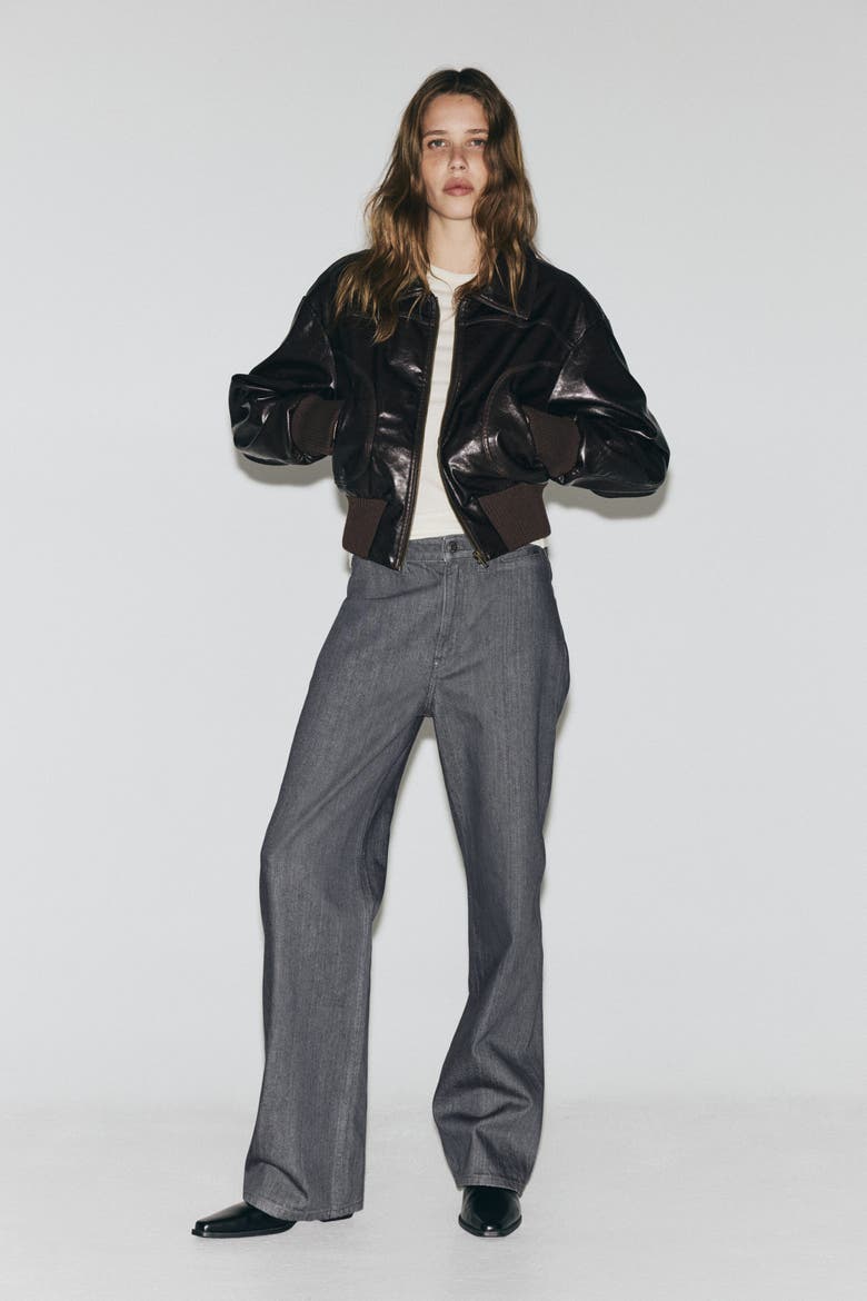 Straight High Jeans, Main, color, Denim gray