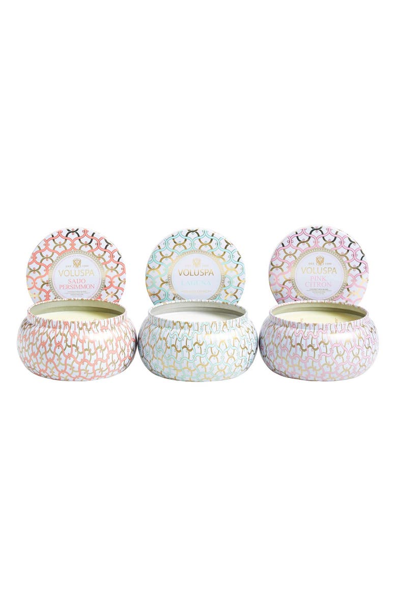 Voluspa Maison Blanc Two-Wick Tin Candle Trio, Alternate, color,