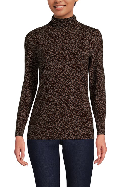 Lightweight Jersey Skimming Long Sleeve Turtleneck