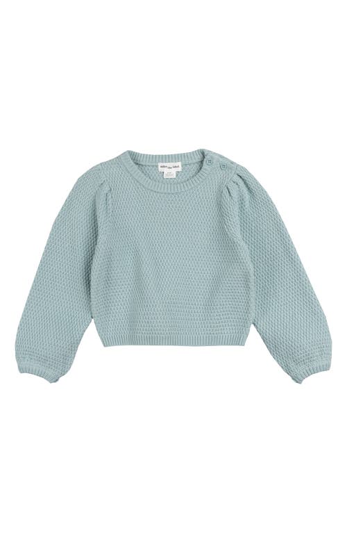 MILES THE LABEL Kids' Balloon Sleeve Cotton Sweater in Light Turquoise 