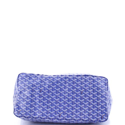 Pre-owned Goyard Goyard Saint Louis Reversible Tote Coated Canvas And Printed Canvas Gm In Blue