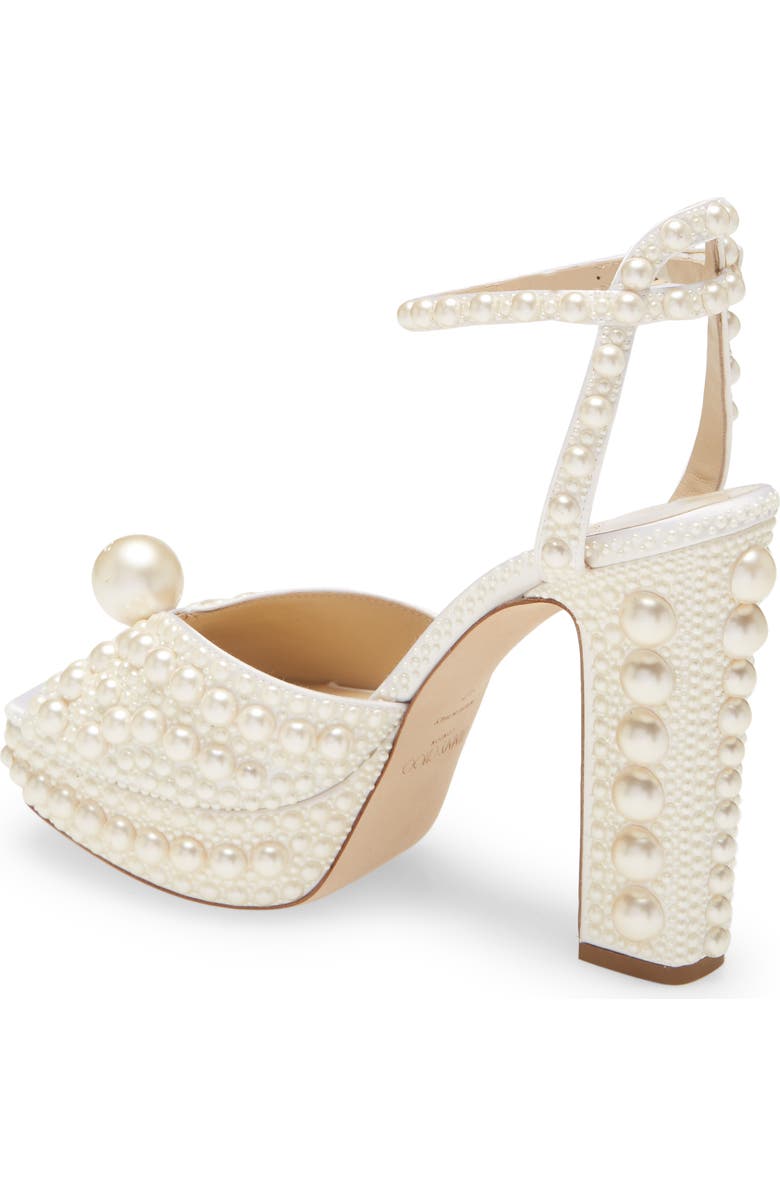 Jimmy Choo Sacaria Embellished Platform Sandal, Alternate, color, White/ White
