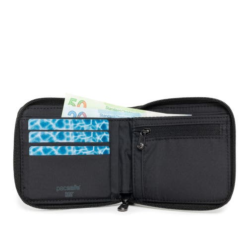 Pacsafe Rfidsafe Zip Around Wallet In Black