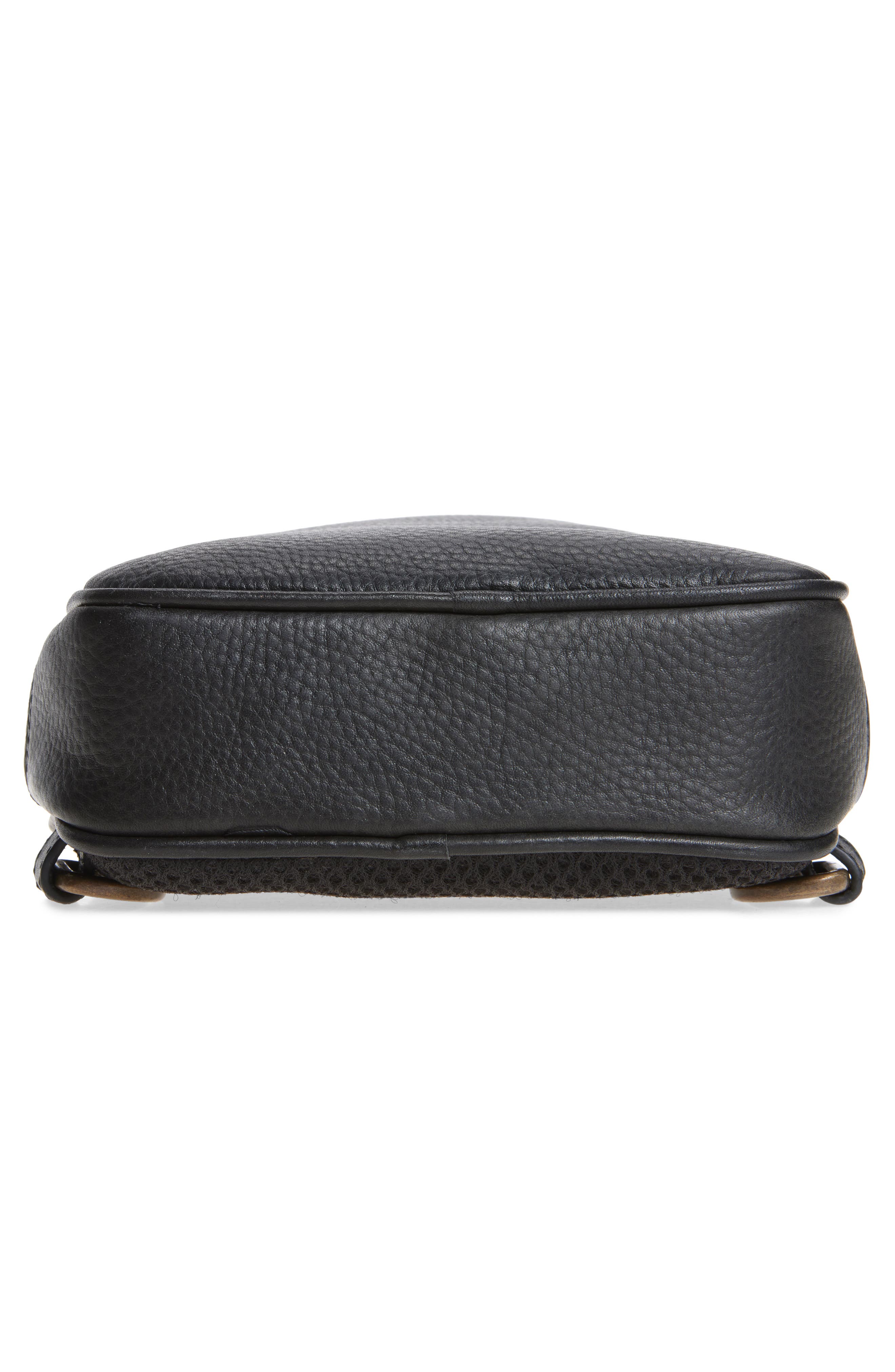 Johnston & Murphy Pebbled Leather Sling Bag, Alternate, color, Black