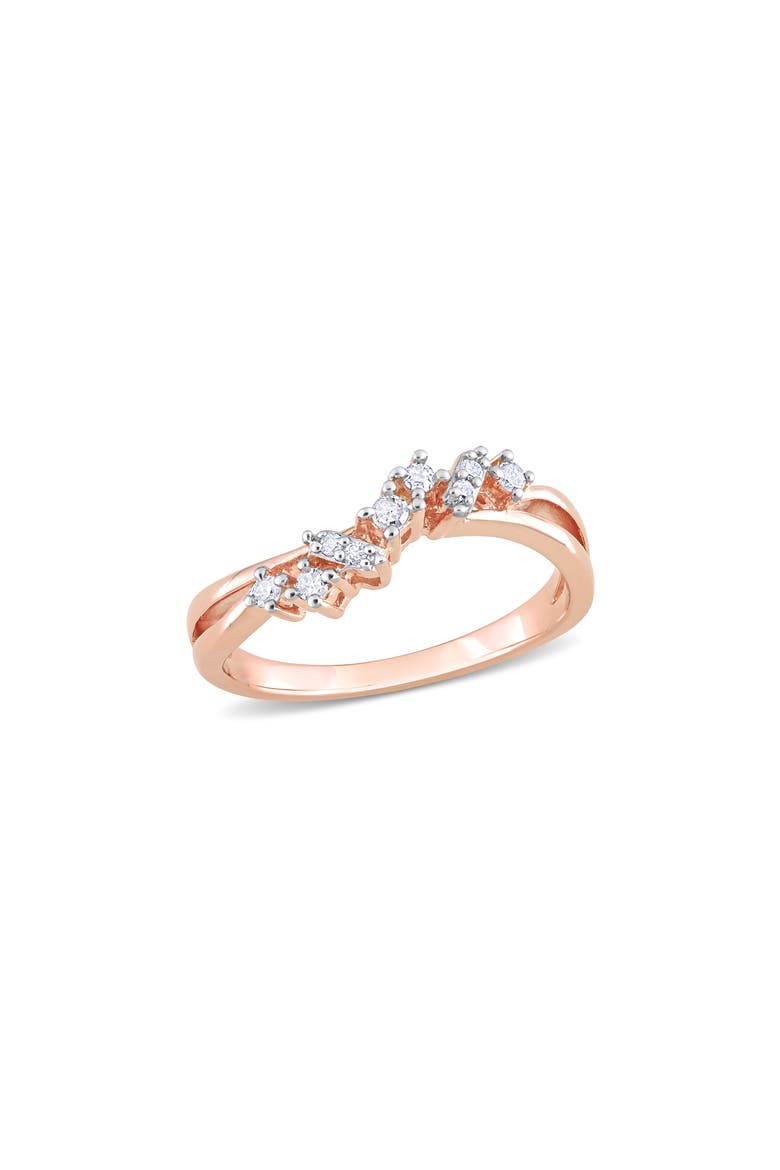Wavy Diamond Ring - 0.17ct., Main, color, ROSE GOLD