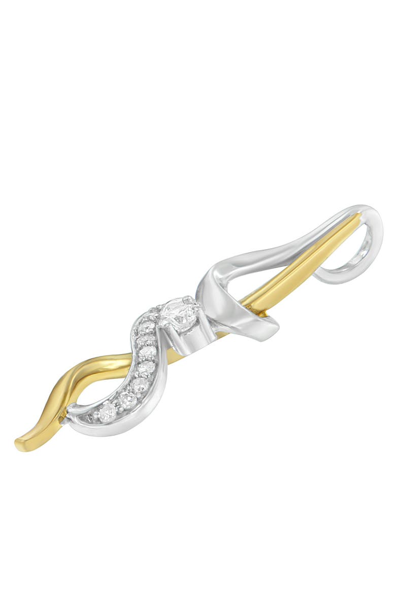 Espira 10K Two-tone Gold 1/5 cttw Diamond Intertwined Swirl Pendant Necklace, Alternate, color, Yellow